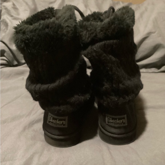 SKECHERS KEEPSAKE FAUX FUR KNIT SLOUCH BOOTS size 10 partial suede upper. - Picture 3 of 12